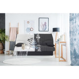 Clic clac 3 places DREAM - Tissu 100% Coton imprimÈ Ramage - Couchage 125x190 cm - L190 x P92 x H96 cm