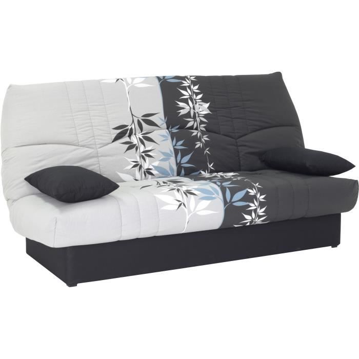 Clic clac 3 places DREAM - Tissu 100% Coton imprimÈ Ramage - Couchage 125x190 cm - L190 x P92 x H96 cm