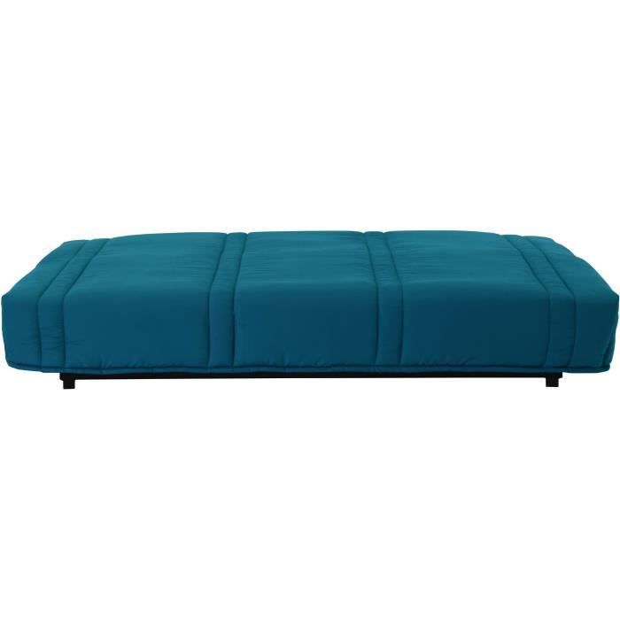 Banquette clic clac 3 places - Bleu canard - 100% coton - L 193 x P 92 cm - LENA