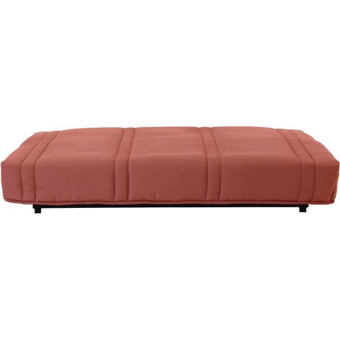 Banquette clic clac 3 places - Terracotta - 100% coton - L 193 x P 92 cm - LENA