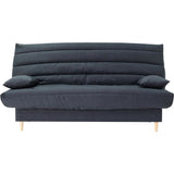 Clic clac 3 places  - gris - Couchage 125x190 cm - Avec coussins