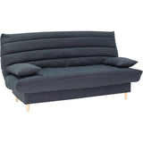 Clic clac 3 places  - gris - Couchage 125x190 cm - Avec coussins