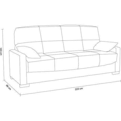 Canapé clic clac 3 places - Gris clair - Matelas 14 cm - 130 x 190 cm - MEGAN