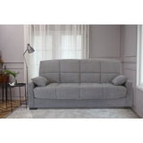 CanapÈ clic clac 3 places - Gris clair - Matelas 14 cm - 130 x 190 cm - MEGAN