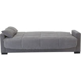 CanapÈ clic clac 3 places - Gris clair - Matelas 14 cm - 130 x 190 cm - MEGAN