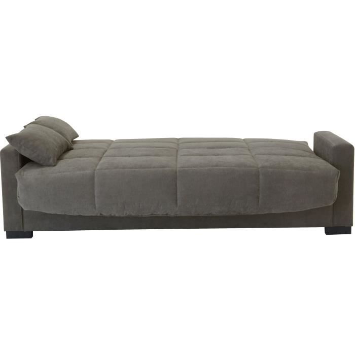 CanapÈ clic clac 3 places - Taupe - Matelas 17 cm - L223 x P96 x H 103 cm - MEGAN