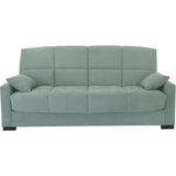 Clic clac 3 places MEGAN 14 - Tissu Soro vert amande - Avec accoudoirs - Couchage 130x190 cm - L223 x P96 x H103 cm