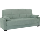 Clic clac 3 places MEGAN 14 - Tissu Soro vert amande - Avec accoudoirs - Couchage 130x190 cm - L223 x P96 x H103 cm