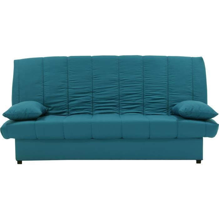 Banquette clic clac 3 places -  Bleu canard  - L 190 x P92 cm - MILA