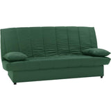 Banquette clic clac 3 places - Tissu 100% coton Vert - Style Contemporain - L 190 x P92 cm - MILA