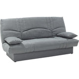 Clic clac 3 places THELMA - Tissu Soro gris moyen - Couchage 125x190 cm - L190 x P92 x H96 cm