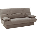 Clic clac 3 places THELMA - Tissu Soro taupe - Couchage 125x190 cm - L190 x P92 x H96 cm