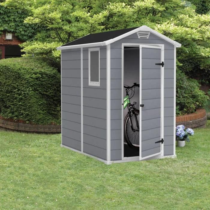 Abri de jardin 2,5 m˛ KETER Manor 46S, 192 x 130 x 198 cm - Abri résistant aux intempéries, Gris