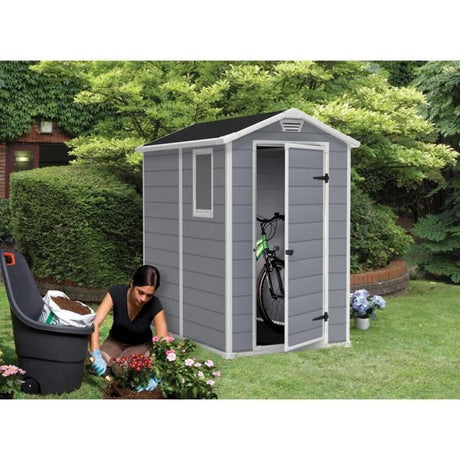 Abri de jardin 2,5 m˛ KETER Manor 46S, 192 x 130 x 198 cm - Abri résistant aux intempéries, Gris