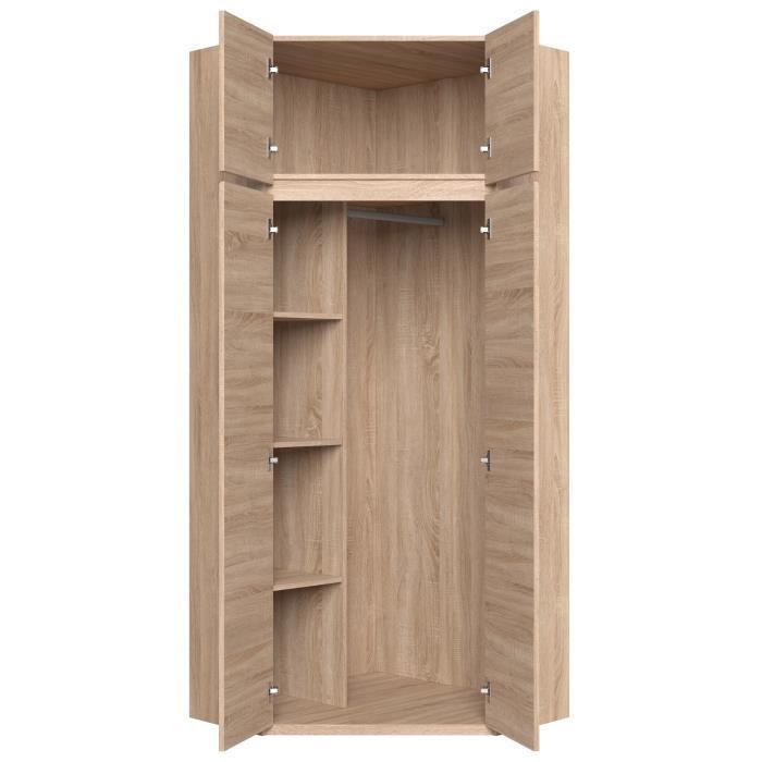 ACADEMICA Armoire d'angle - DÈcor chene sonoma - Contemporain - Chambre - L 80,5 cm