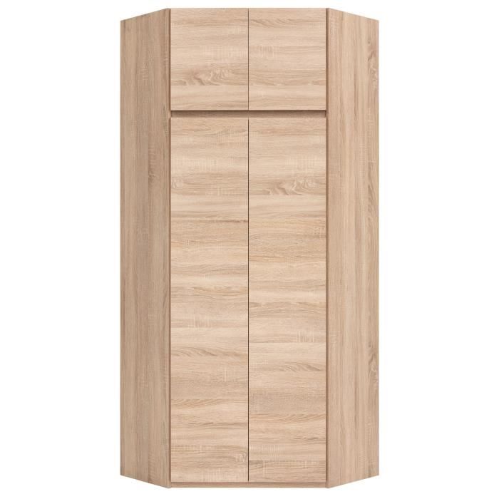 ACADEMICA Armoire d'angle - DÈcor chene sonoma - Contemporain - Chambre - L 80,5 cm