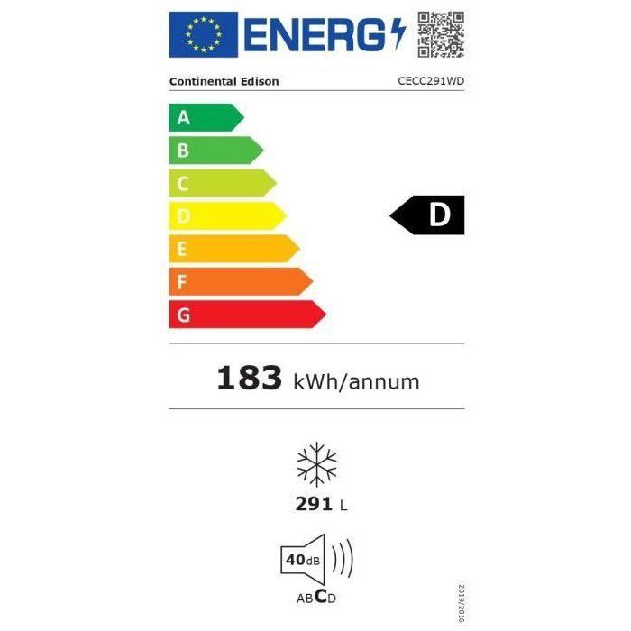 Congélateur coffre - CONTINENTAL EDISON - CECC291WD - Classe D - 291 L - 112,5 x 60,8 x 83,5 cm - Blanc