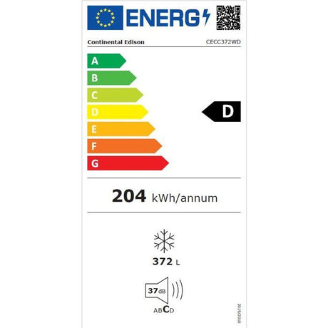 Congélateur coffre - CONTINENTAL EDISON - CECC372WD - 372 L - 130 x 40 x 84,5 cm - Classe D - Blanc