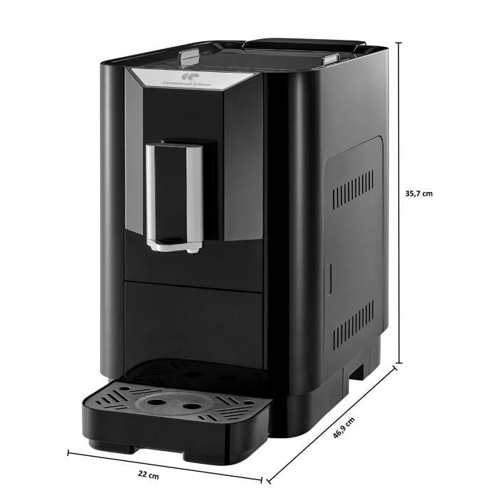 Machine Expresso broyeur - CONTINENTAL EDISON - CECFAUTOB - 19 Bar - 1450 W - Noir