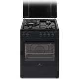 Cuisiniere mixte CONTINENTAL EDISON CECM60FCB - 3 feux gaz + 1 Èlectrique - L59,8 x P61 xH83 cm - Noir