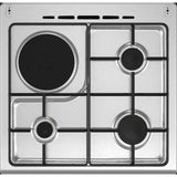 Cuisiniere mixte CONTINENTAL EDISON CECM60FCS - 3 feux gaz + 1 Èlectrique - L59,8 x P61 xH83 cm - Silver