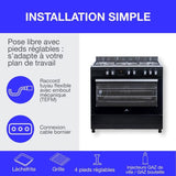 Cuisiniere piano four multifonctions catalyse - CONTINENTAL EDISON - CECP9060BDD- 95 L - Affichage digital - L90 x H 85 cm - Noir