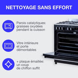 Cuisiniere piano four multifonctions catalyse - CONTINENTAL EDISON - CECP9060BDD- 95 L - Affichage digital - L90 x H 85 cm - Noir