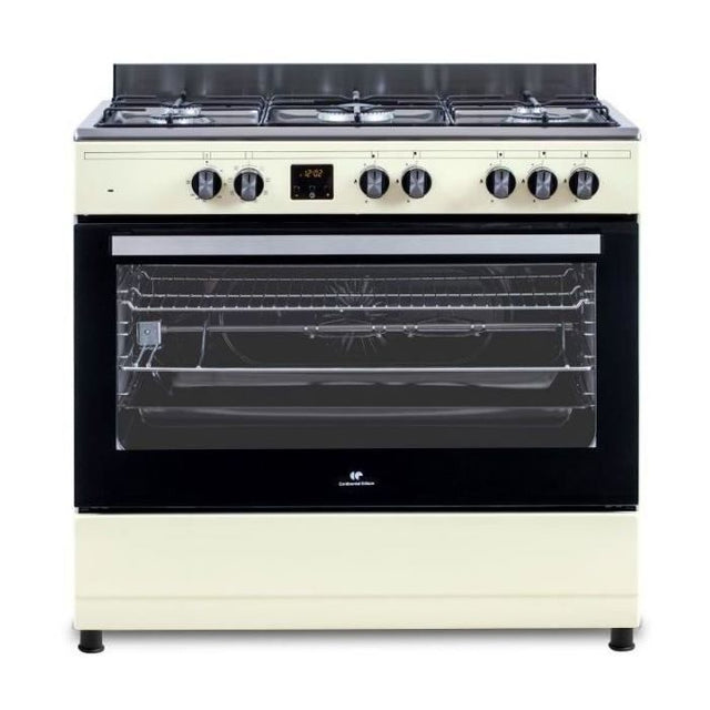 Cuisiniere piano four multifonctions catalyse - CONTINENTAL EDISON - CECP9060CD - 95 L - L90 x H85 cm - Creme / Inox