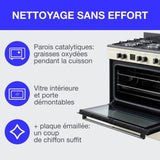 Cuisiniere piano four multifonctions catalyse - CONTINENTAL EDISON - CECP9060CD - 95 L - L90 x H85 cm - Creme / Inox
