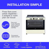 Cuisiniere piano four multifonctions catalyse - CONTINENTAL EDISON - CECP9060CD - 95 L - L90 x H85 cm - Creme / Inox
