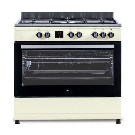 Cuisiniere piano four multifonctions catalyse - CONTINENTAL EDISON - CECP9060CD - 95 L - L90 x H85 cm - Creme / Inox