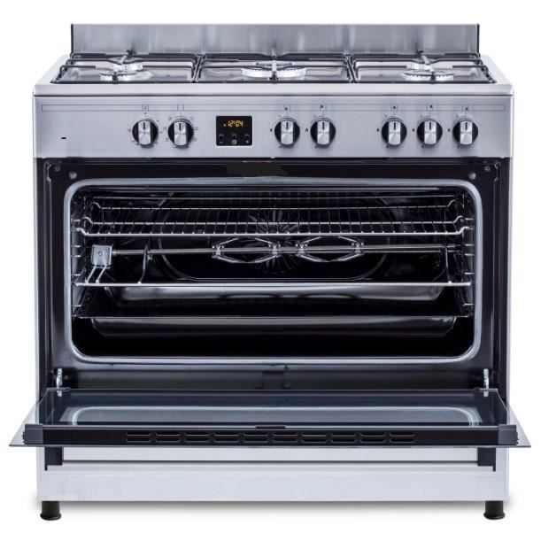 Cuisiniere piano four multifonctions catalyse - CONTINENTAL EDISON - CECP9060IXDD - 95 L - Affichage digital - L90 x H 85 cm - Inox