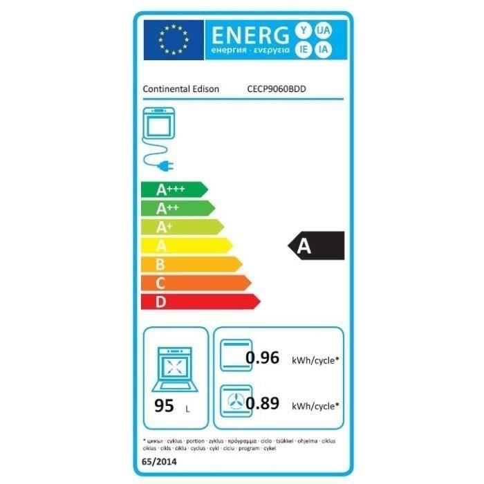 Cuisiniere piano four multifonctions catalyse - CONTINENTAL EDISON - CECP9060IXDD - 95 L - Affichage digital - L90 x H 85 cm - Inox