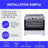 Cuisiniere piano four multifonctions catalyse - CONTINENTAL EDISON - CECP9060IXDD - 95 L - Affichage digital - L90 x H 85 cm - Inox