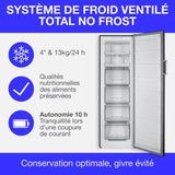Congélateur armoire - CONTINENTAL EDISON - CECUF204NFSD - 204 L - Total No Frost - Classe D - Silver