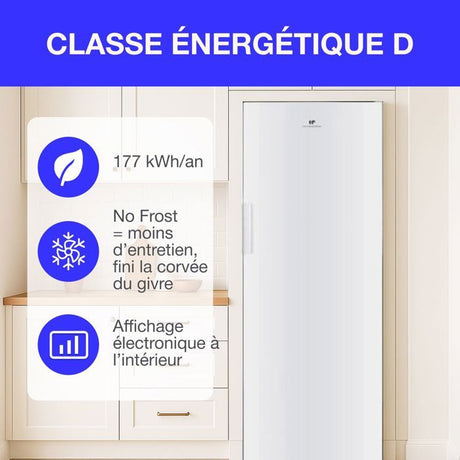 Congélateur armoire - CONTINENTAL EDISON - CECUF204NFWD - 204 L - Total No Frost - Classe D - Blanc