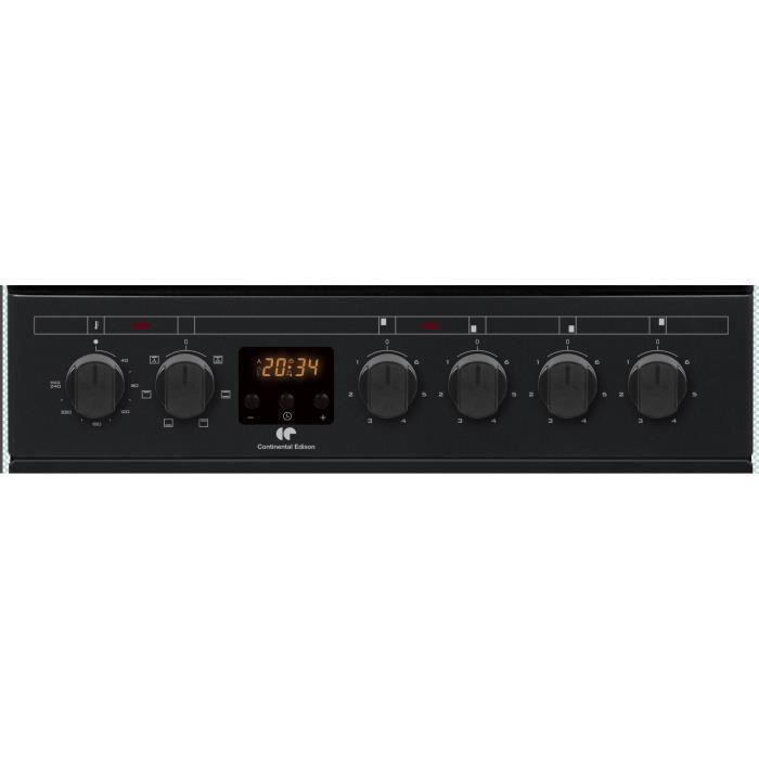Cuisiniere vitrocéramique CONTINENTAL EDISON CECV50FCB - 4 feux -  L49.5 x H82.7 xP58 cm - Noir