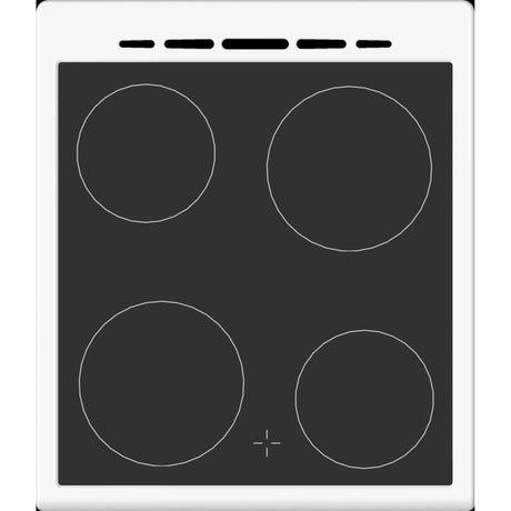 Cuisiniere vitrocéramique CONTINENTAL EDISON CECV50FCW - 4 feux - L49.5 x H82.7 xP58 cm - Blanc