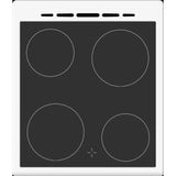 Cuisiniere vitrocéramique CONTINENTAL EDISON CECV50FCW - 4 feux - L49.5 x H82.7 xP58 cm - Blanc