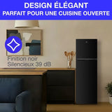 Réfrigérateur congélateur haut CONTINENTAL EDISON - 247L - Total No Frost(Sans givre) - Noir  - L54,5 cm x H167 cm