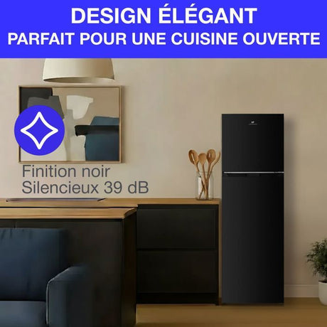 Réfrigérateur congélateur haut CONTINENTAL EDISON - 247L - Total No Frost(Sans givre) - Noir  - L54,5 cm x H167 cm