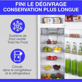 Réfrigérateur congélateur haut -247L - Total No Frost(Sans givre) - Blanc - L54,5 cm x H167 cm