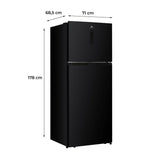 Réfrigérateur congélateur haut - CONTINENTAL EDISON - CEF2D413NFB - Total No Frost - Classe D - 413L - 70 x 68 x 178 cm - Noir