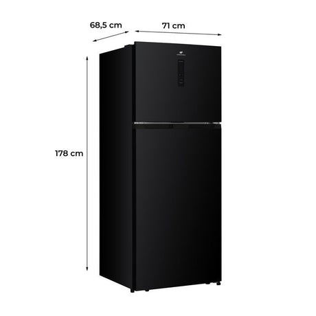 Réfrigérateur congélateur haut - CONTINENTAL EDISON - CEF2D413NFB - Total No Frost - Classe D - 413L - 70 x 68 x 178 cm - Noir