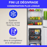 Réfrigérateur congélateur bas CONTINENTAL EDISON - 253L - Total No Frost (Sans givre)- Noir
