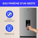 Réfrigérateur congélateur bas  251L - CONTINENTAL EDISON - Total No Frost - Inox - Classe D - L 55 cm x H 180 cm