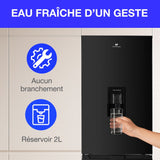 Réfrigérateur congélateur bas - CONTINENTAL EDISON - 325L - Total No Frost (Sans givre) - distributeur d'eau- Noir
