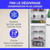 Réfrigérateur congélateur bas - CONTINENTAL EDISON - 325L - Total No Frost (Sans givre) - distributeur d'eau- Noir