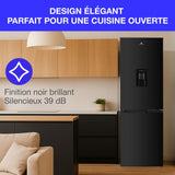 Réfrigérateur congélateur bas - CONTINENTAL EDISON - 325L - Total No Frost (Sans givre) - distributeur d'eau- Noir
