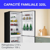 Réfrigérateur congélateur bas - CONTINENTAL EDISON - 325L - Total No Frost (Sans givre) - distributeur d'eau- Noir